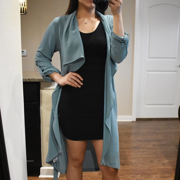 Din & Louie Jackets & Blazers - LAST 1️⃣ Perfect Luck Dark Mint Duster